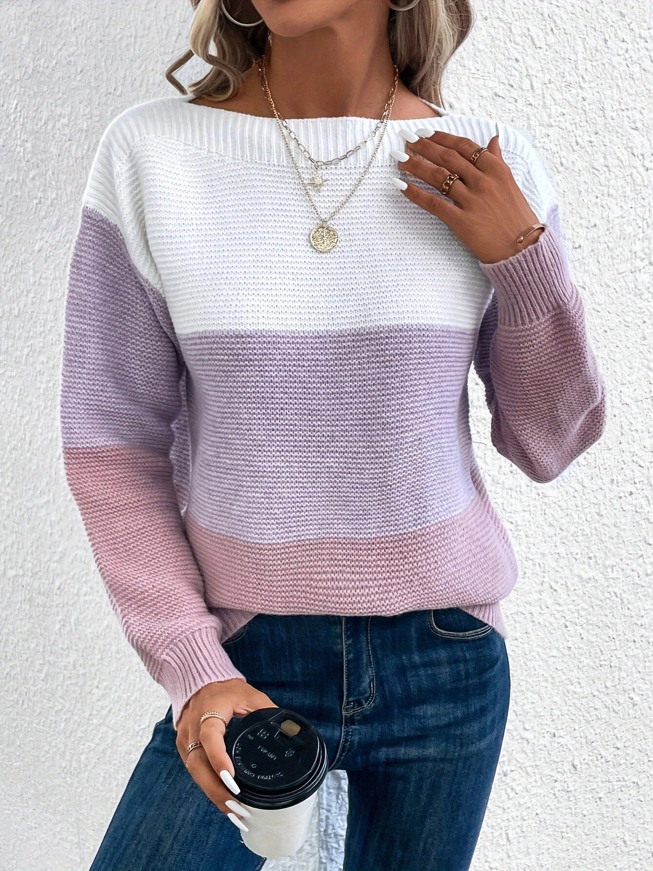 Pull en maille à col rond