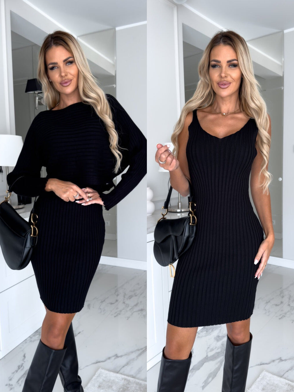 Ensemble 2 Pièces : Top à Rayures et Robe à Bretelles